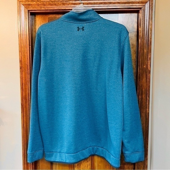 Big & Tall UA ColdGear Fleece 1/4 Zip Loose‎ Fit EUC Sz XXL Blue Pullover Golf - Picture 4 of 10